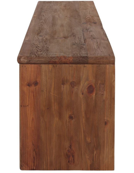 Meuble TV bois recyclé brun naturel 4 tiroirs 200x45x55 cm Tsuwano  - 3