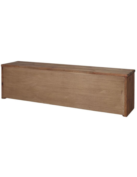 Meuble TV bois recyclé brun naturel 4 tiroirs 200x45x55 cm Tsuwano  - 4