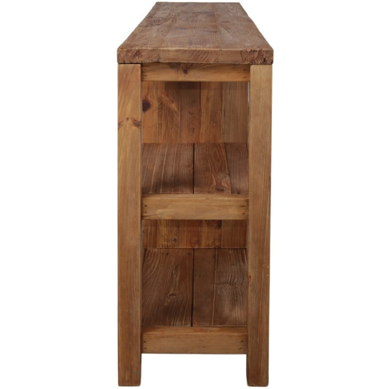 Buffet bois recyclé brun naturel 4 tiroirs 112x40x90 cm Anento  - 4