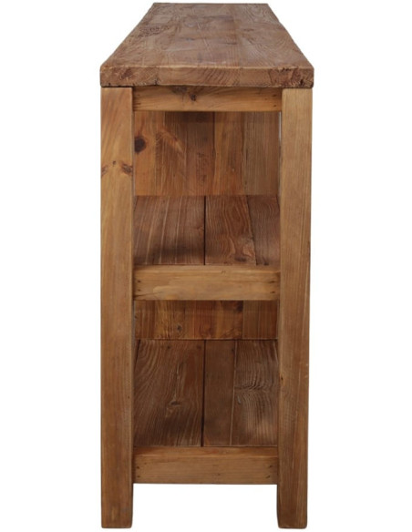 Buffet bois recyclé brun naturel 4 tiroirs 112x40x90 cm Anento  - 4