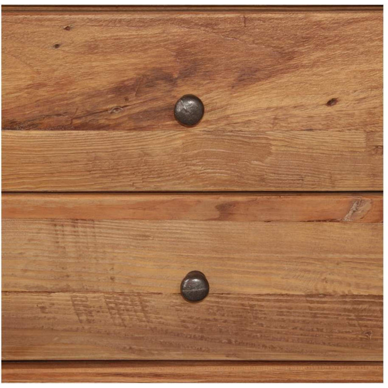 Buffet bois recyclé brun naturel 4 tiroirs 112x40x90 cm Anento  - 5