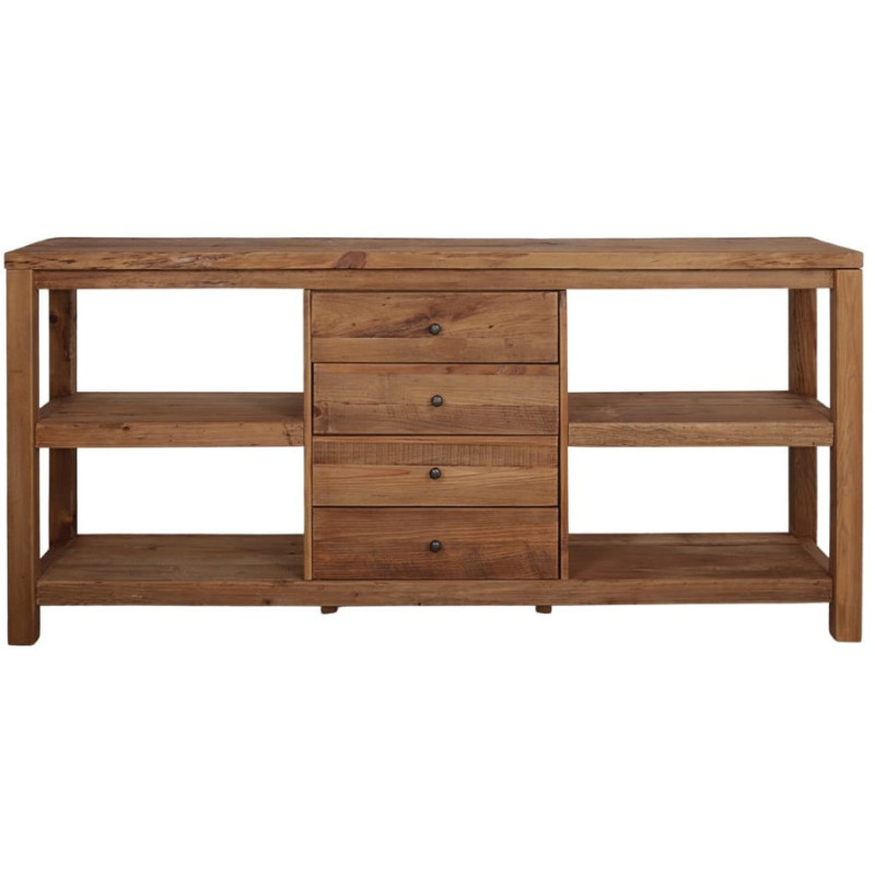 Buffet bois recyclé brun naturel 4 tiroirs 112x40x90 cm Anento  - 3