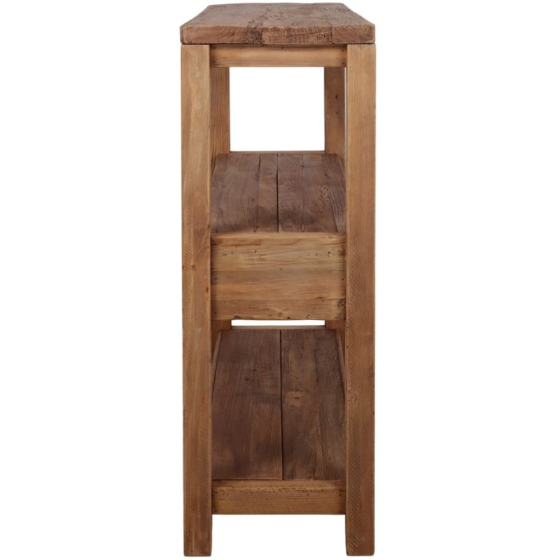 Buffet haut bois recyclé naturel 2 tiroirs 120x40x111 cm Miravet  - 4