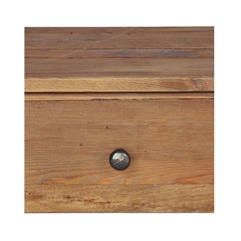 Buffet haut bois recyclé naturel 2 tiroirs 120x40x111 cm Miravet  - 5