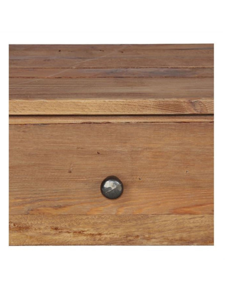 Buffet haut bois recyclé naturel 2 tiroirs 120x40x111 cm Miravet  - 5