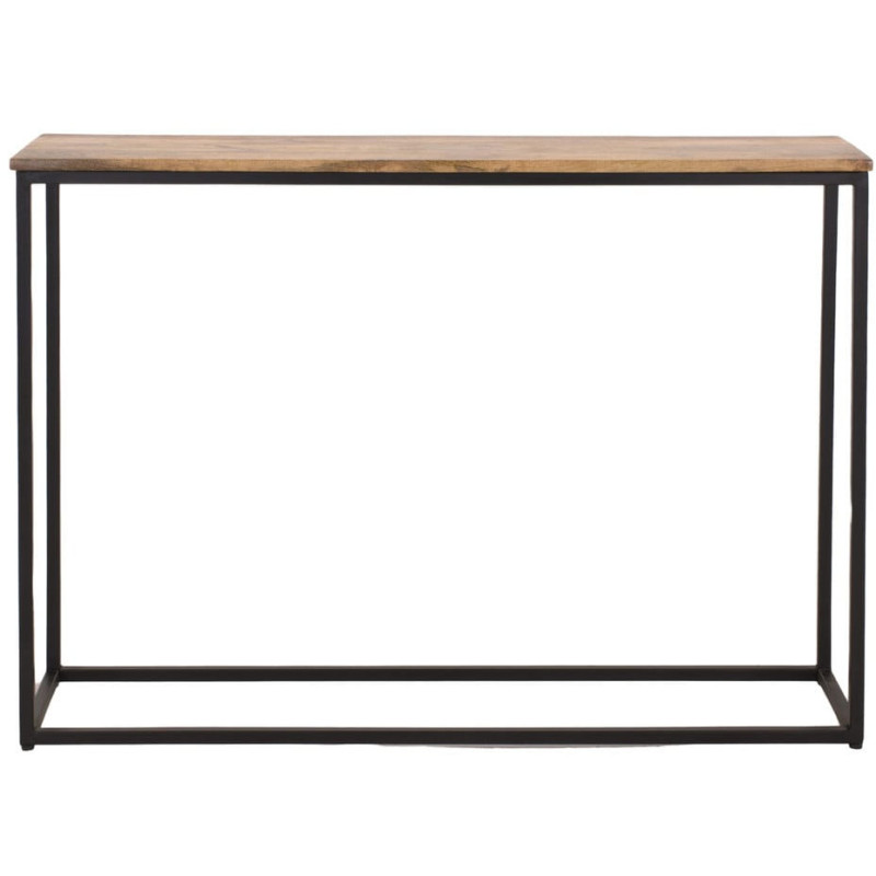 Console d’entrée bois de manguier et métal noir 120x30x87 cm Pontedera  - 2