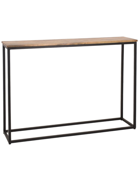 Console d’entrée bois de manguier et métal noir 120x30x87 cm Pontedera  - 1
