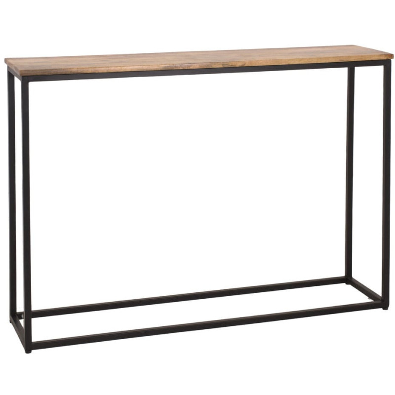 Console d’entrée bois de manguier et métal noir 120x30x87 cm Pontedera  - 1