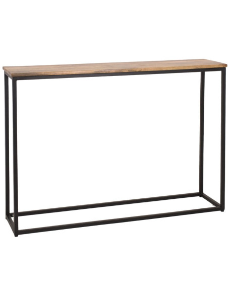 Console d’entrée bois de manguier et métal noir 120x30x87 cm Pontedera  - 1