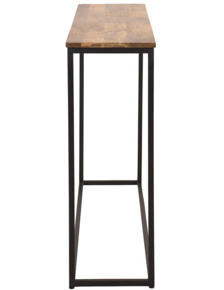 Console d’entrée bois de manguier et métal noir 120x30x87 cm Pontedera  - 3
