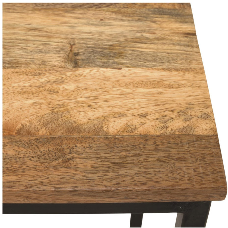 Console d’entrée bois de manguier et métal noir 120x30x87 cm Pontedera  - 4