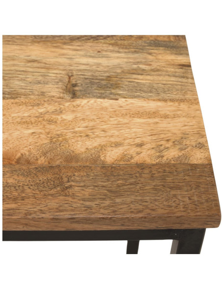 Console d’entrée bois de manguier et métal noir 120x30x87 cm Pontedera  - 4
