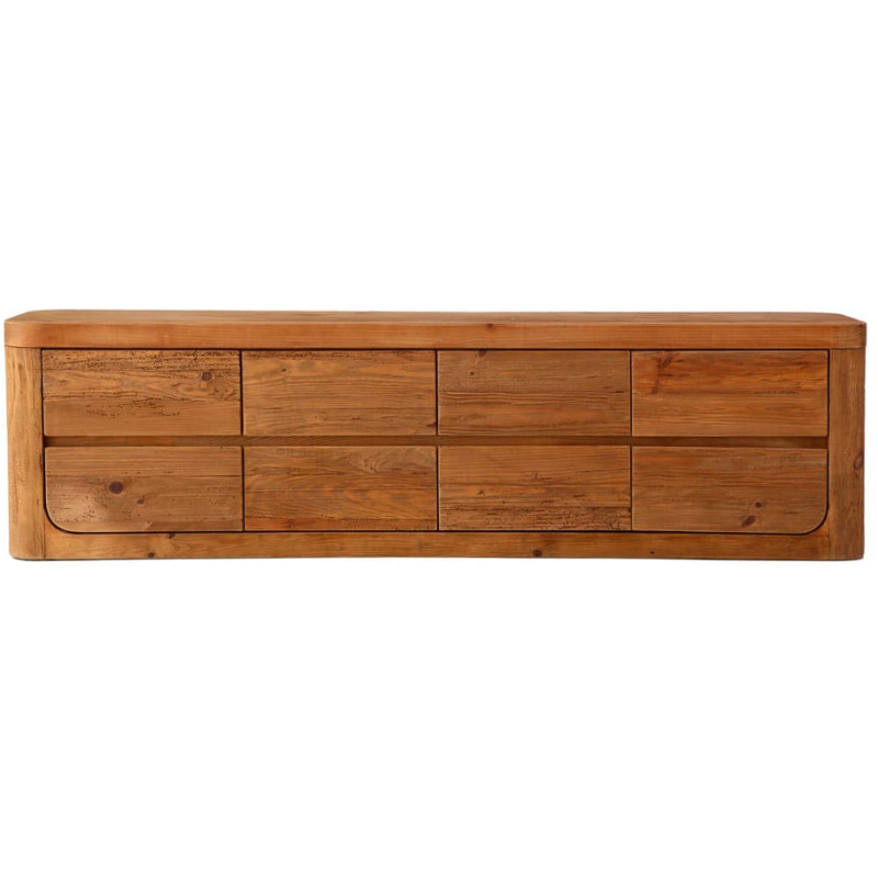 Meuble TV bois recyclé brun naturel 6 tiroirs 200x45x55 cm Corinaldo  - 2