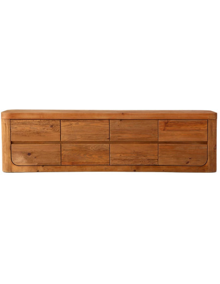 Meuble TV bois recyclé brun naturel 6 tiroirs 200x45x55 cm Corinaldo  - 2
