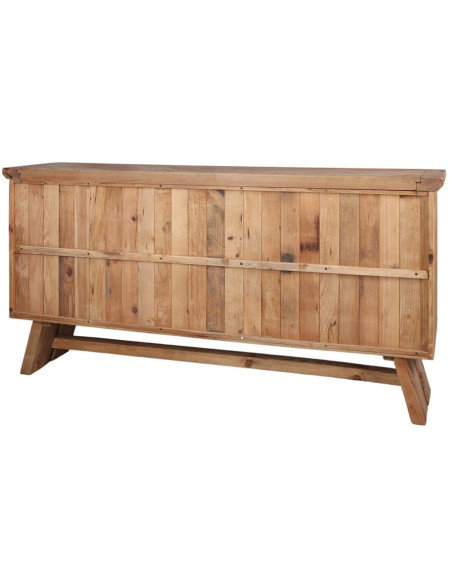 Buffet bois recyclé naturel 3 tiroirs 2 portes 130x46x90 cm Fosdinovo  - 6