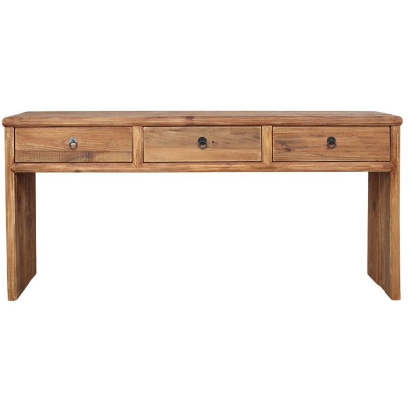 Console bois recyclé naturel 3 tiroirs 160x40x76 cm Sastamala  - 3