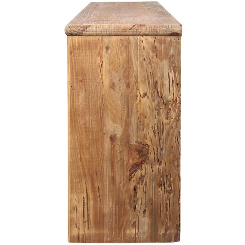 Console bois recyclé naturel 3 tiroirs 160x40x76 cm Sastamala  - 4