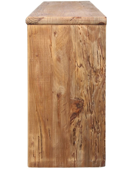 Console bois recyclé naturel 3 tiroirs 160x40x76 cm Sastamala  - 4