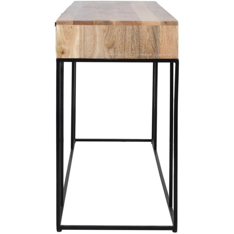 Console cannage manguier métal noir 3 tiroirs 120x49x86 cm Alenquer  - 3