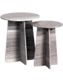Set de 2 tables d’appoint pierre naturelle beige 54 et 49 cm Estremoz