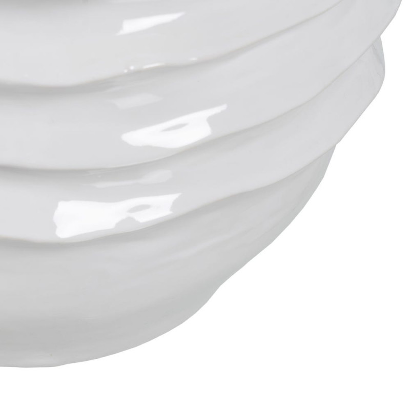 Grand vase blanc céramique relief ondulé 46,5 cm Valderice Ixia - 3