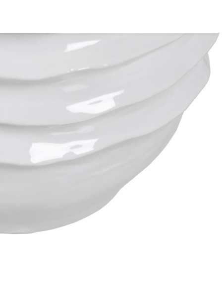 Grand vase blanc céramique relief ondulé 46,5 cm Valderice Ixia - 3