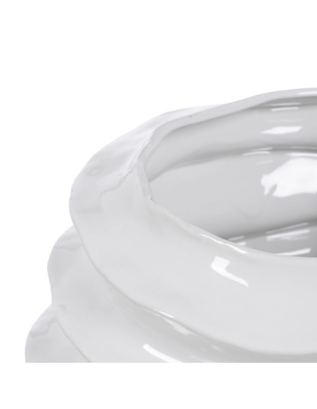 Grand vase blanc céramique relief ondulé 46,5 cm Valderice Ixia - 6