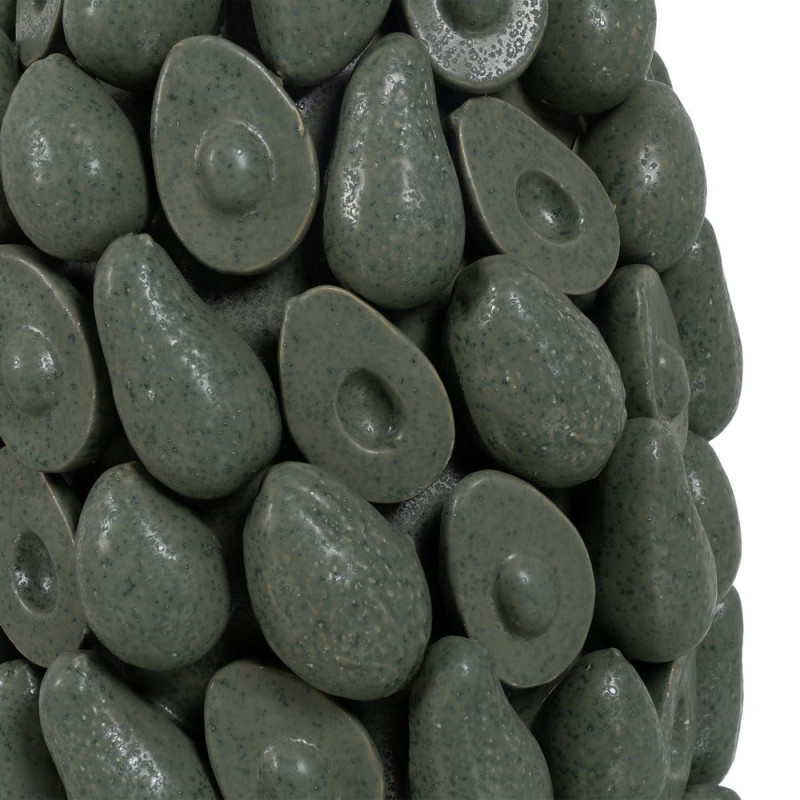 Grand vase céramique vert relief botanique 44 cm Gangjin Ixia - 5