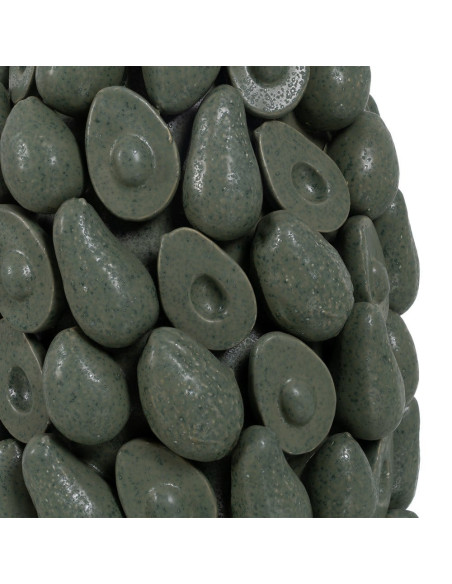 Grand vase céramique vert relief botanique 44 cm Gangjin Ixia - 5