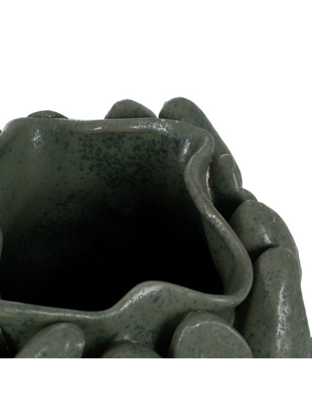 Grand vase céramique vert relief botanique 44 cm Gangjin Ixia - 4