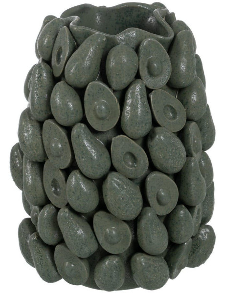 Grand vase céramique vert relief botanique 44 cm Gangjin Ixia - 1