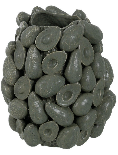 Vase décoratif céramique vert relief botanique 37,5 cm Gangjin Ixia - 1