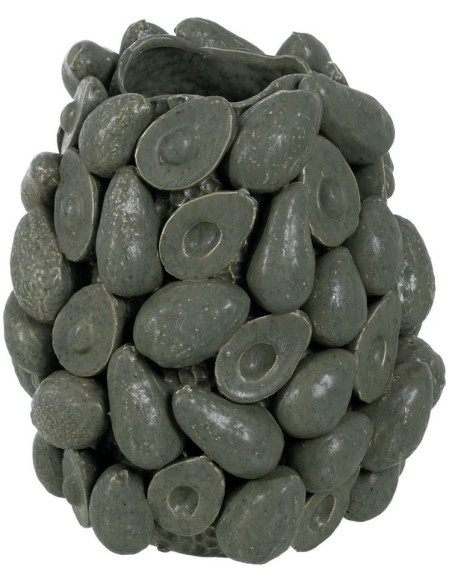 Vase décoratif céramique vert relief botanique 37,5 cm Gangjin Ixia - 1