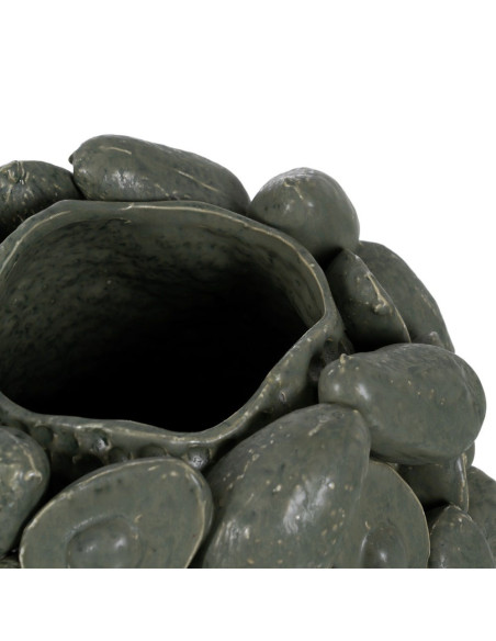 Vase décoratif céramique vert relief botanique 37,5 cm Gangjin Ixia - 4