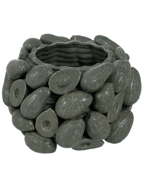Cache-pot céramique vert relief botanique 23 cm Gangjin Ixia - 1