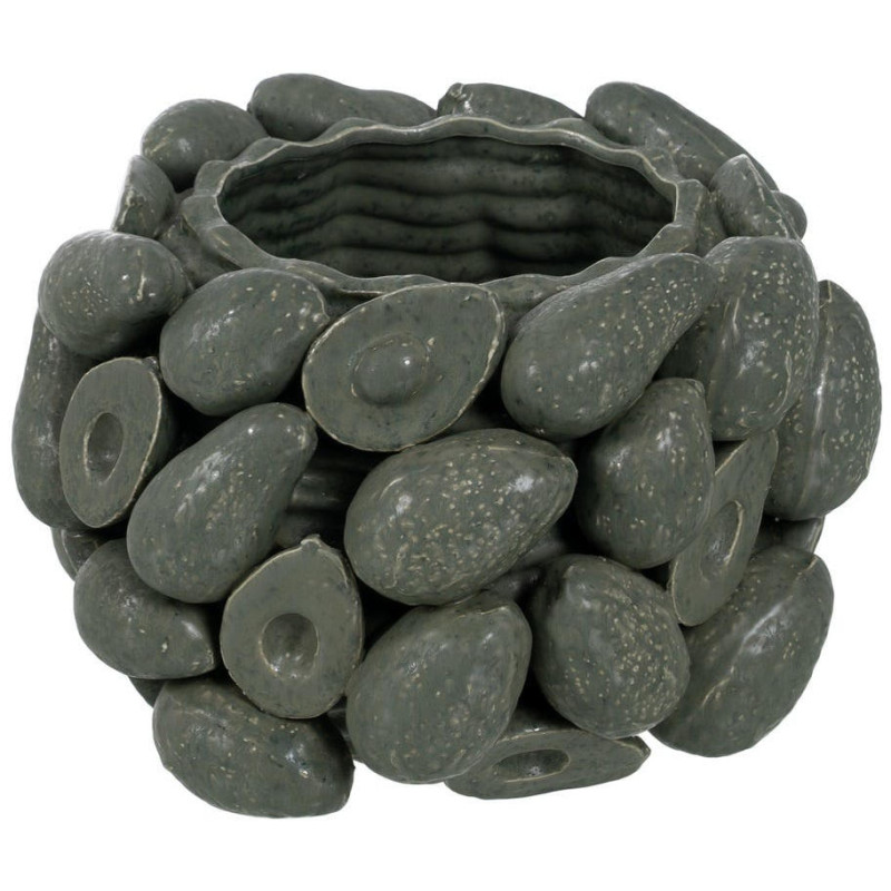 Cache-pot céramique vert relief botanique 23 cm Gangjin Ixia - 1
