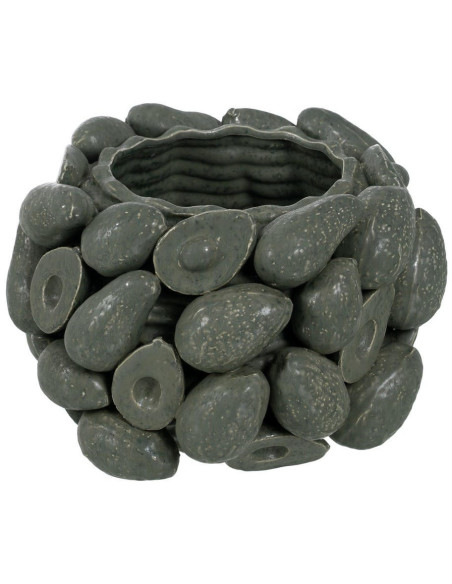 Cache-pot céramique vert relief botanique 23 cm Gangjin Ixia - 1