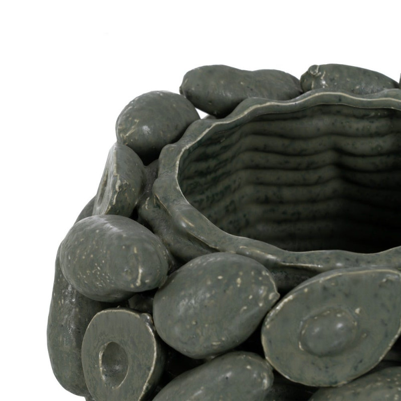 Cache-pot céramique vert relief botanique 23 cm Gangjin Ixia - 3