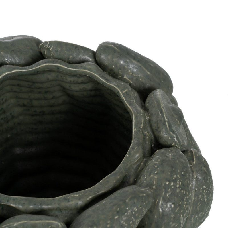 Cache-pot céramique vert relief botanique 23 cm Gangjin Ixia - 4