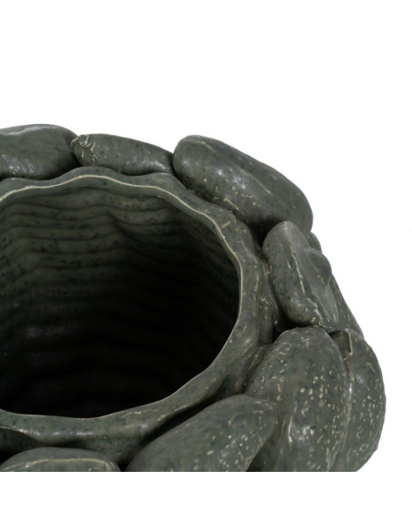 Cache-pot céramique vert relief botanique 23 cm Gangjin Ixia - 4