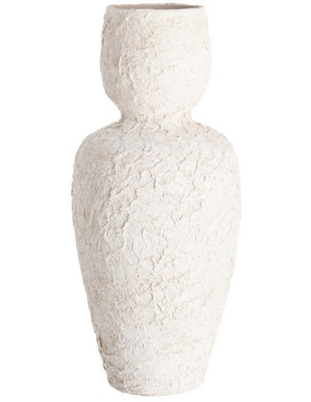 Grand vase céramique blanc effet craquelé 60 cm Cisternino Ixia - 1