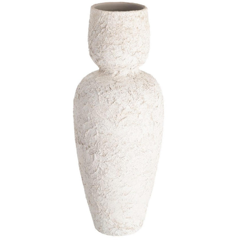 Grand vase céramique blanc effet chaux 80 cm Cisternino Ixia - 1