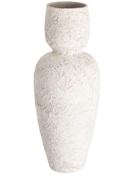 Grand vase céramique blanc effet chaux 80 cm Cisternino Ixia - 1