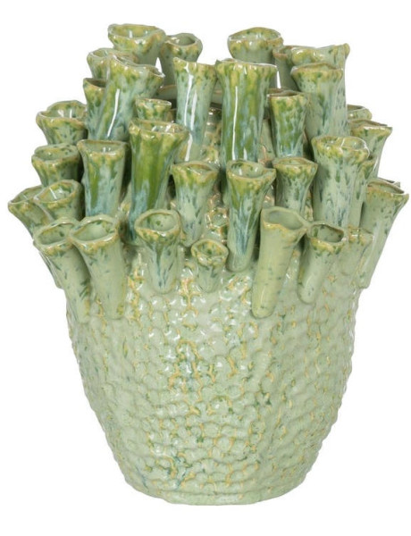 Vase corail céramique vert céladon 29x29x33 cm Sciacca Ixia - 1