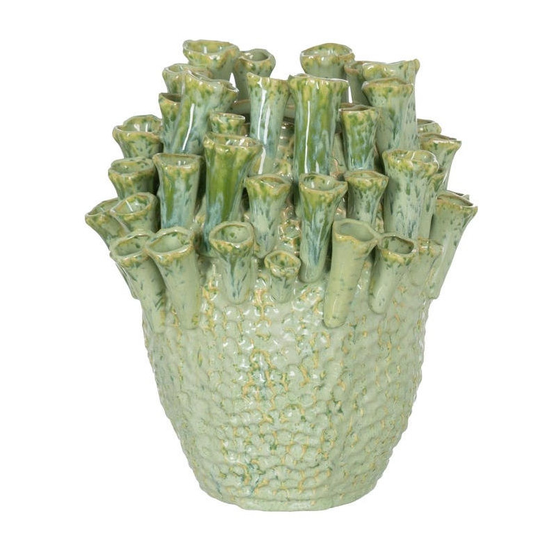Vase corail céramique vert céladon 29x29x33 cm Sciacca Ixia - 1