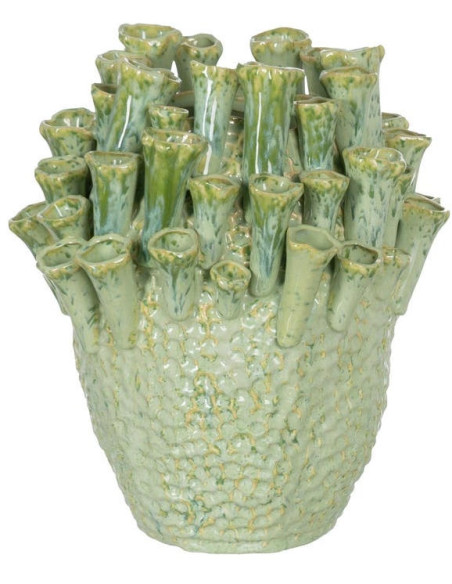 Vase corail céramique vert céladon 29x29x33 cm Sciacca Ixia - 1