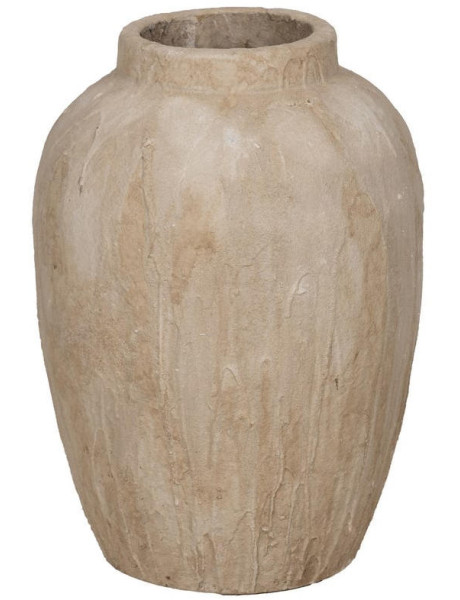 Grand vase céramique beige effet pierre 58 cm Caltabellotta Ixia - 1