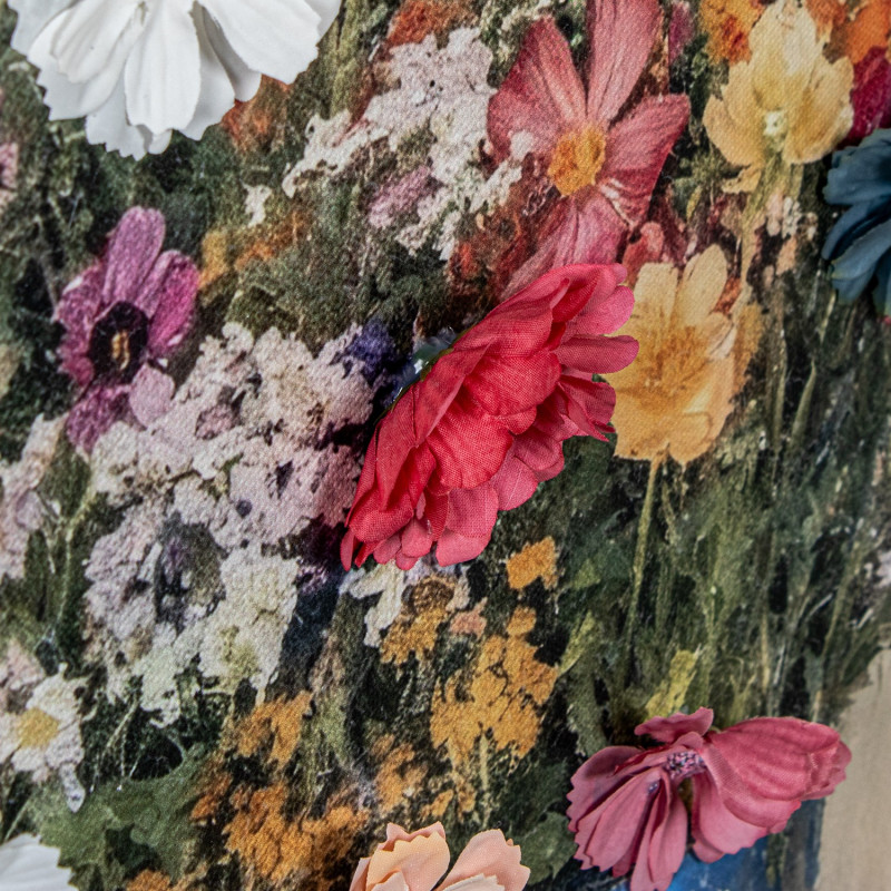 Tableau mural floral bottes bleues cadre bois 50x60 cm Chedigny  - 6