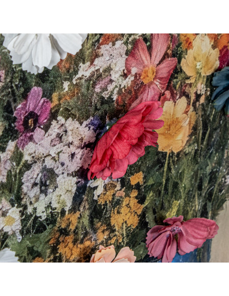 Tableau mural floral bottes bleues cadre bois 50x60 cm Chedigny  - 6