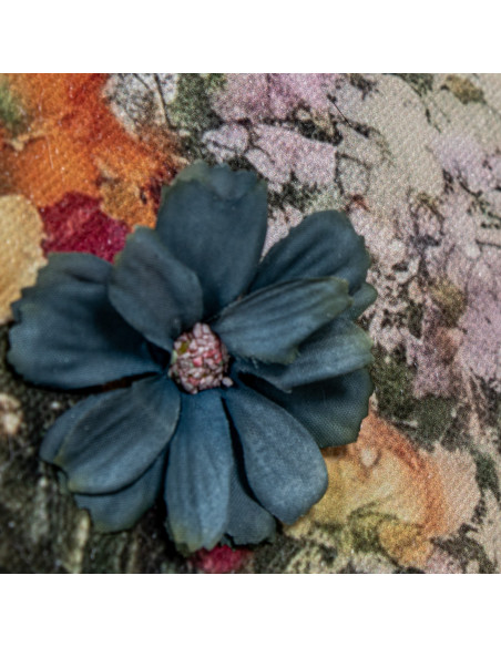 Tableau mural floral bottes bleues cadre bois 50x60 cm Chedigny  - 5